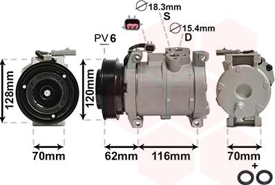 Van Wezel 0700K109 - Компрессор кондиционера autospares.lv