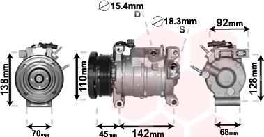 Van Wezel 0700K128 - Компрессор кондиционера autospares.lv