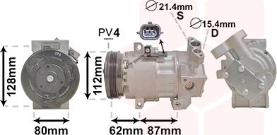 Van Wezel 1501K703 - Компрессор кондиционера autospares.lv