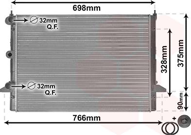 Van Wezel 18002396 - Радиатор, охлаждение двигателя autospares.lv