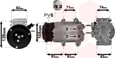 Van Wezel 1800K498 - Компрессор кондиционера autospares.lv