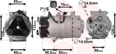 Van Wezel 1800K497 - Компрессор кондиционера autospares.lv