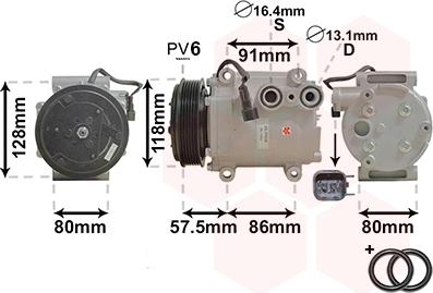 Van Wezel 1800K451 - Компрессор кондиционера autospares.lv