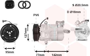 Van Wezel 1800K469 - Компрессор кондиционера autospares.lv