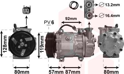 Van Wezel 1800K468 - Компрессор кондиционера autospares.lv