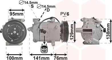 Van Wezel 1800K417 - Компрессор кондиционера autospares.lv