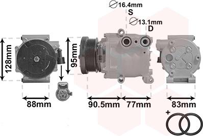 Van Wezel 1800K434 - Компрессор кондиционера autospares.lv