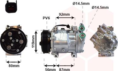 Van Wezel 1800K431 - Компрессор кондиционера autospares.lv