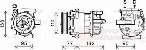 Van Wezel 1800K470 - Компрессор кондиционера autospares.lv