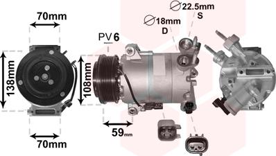 Van Wezel 1800K586 - Компрессор кондиционера autospares.lv