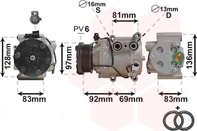 Van Wezel 1800K171 - Компрессор кондиционера autospares.lv