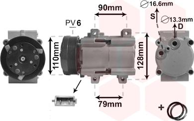 Van Wezel 1800K284 - Компрессор кондиционера autospares.lv