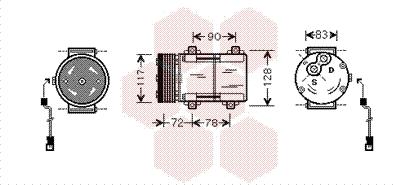 Van Wezel 1800K285 - Компрессор кондиционера autospares.lv