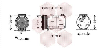 Van Wezel 1800K276 - Компрессор кондиционера autospares.lv