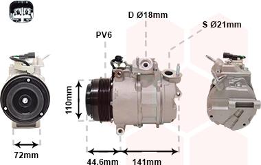 Van Wezel 1801K719 - Компрессор кондиционера autospares.lv