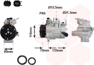 Van Wezel 1801K731 - Компрессор кондиционера autospares.lv