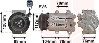 Van Wezel 1801K728 - Компрессор кондиционера autospares.lv