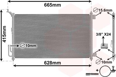 Van Wezel 13005251 - Конденсатор кондиционера autospares.lv