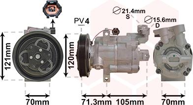 Van Wezel 1300K306 - Компрессор кондиционера autospares.lv