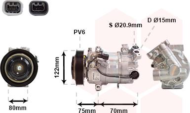 Van Wezel 1301K700 - Компрессор кондиционера autospares.lv