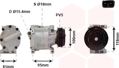 Van Wezel 1700K090 - Компрессор кондиционера autospares.lv