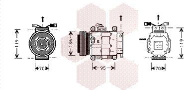 Van Wezel 1700K049 - Компрессор кондиционера autospares.lv