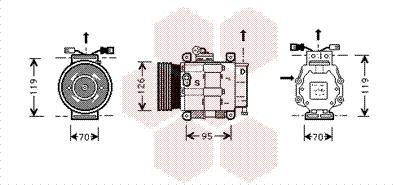 Van Wezel 1700K063 - Компрессор кондиционера autospares.lv