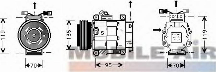 Van Wezel 1700K062 - Компрессор кондиционера autospares.lv