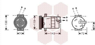 Van Wezel 1700K086 - Компрессор кондиционера autospares.lv