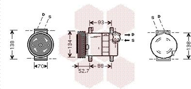 Van Wezel 1700K088 - Компрессор кондиционера autospares.lv