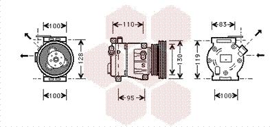 Van Wezel 1700K035 - Компрессор кондиционера autospares.lv