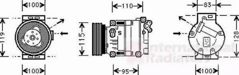 Van Wezel 1700K033 - Компрессор кондиционера autospares.lv