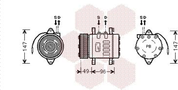 Van Wezel 1700K365 - Компрессор кондиционера autospares.lv