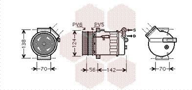 Van Wezel 1700K363 - Компрессор кондиционера autospares.lv