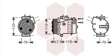 Van Wezel 1700K384 - Компрессор кондиционера autospares.lv