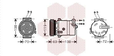 Van Wezel 1700K334 - Компрессор кондиционера autospares.lv