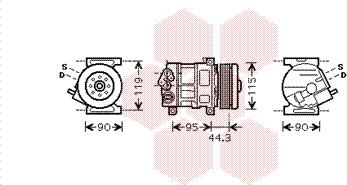 Van Wezel 1700K330 - Компрессор кондиционера autospares.lv