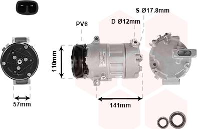 Van Wezel 1701K704 - Компрессор кондиционера autospares.lv