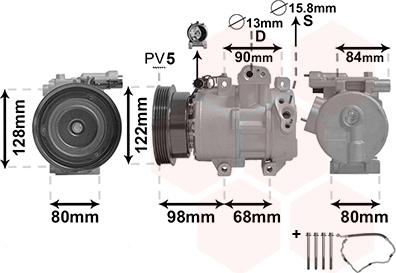 Van Wezel 8300K192 - Компрессор кондиционера autospares.lv