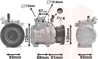 Van Wezel 8300K145 - Компрессор кондиционера autospares.lv