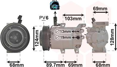 Van Wezel 8300K159 - Компрессор кондиционера autospares.lv