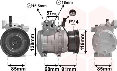 Van Wezel 8300K155 - Компрессор кондиционера autospares.lv