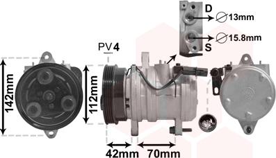 Van Wezel 8300K168 - Компрессор кондиционера autospares.lv