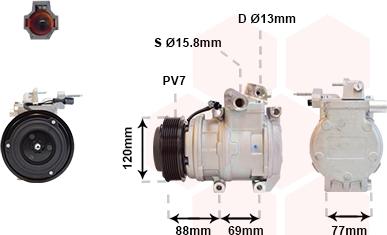 Van Wezel 8300K117 - Компрессор кондиционера autospares.lv