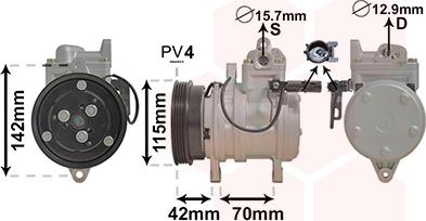 Van Wezel 8300K121 - Компрессор кондиционера autospares.lv