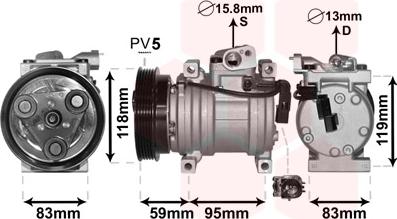 Van Wezel 8300K200 - Компрессор кондиционера autospares.lv