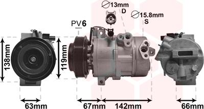 Van Wezel 8300K216 - Компрессор кондиционера autospares.lv