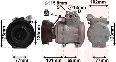 Van Wezel 8300K211 - Компрессор кондиционера autospares.lv