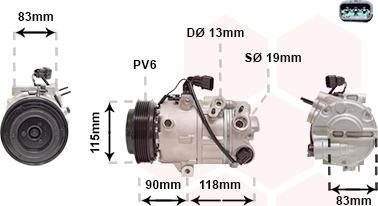 Van Wezel 8300K284 - Компрессор кондиционера autospares.lv