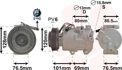 Van Wezel 8301K703 - Компрессор кондиционера autospares.lv